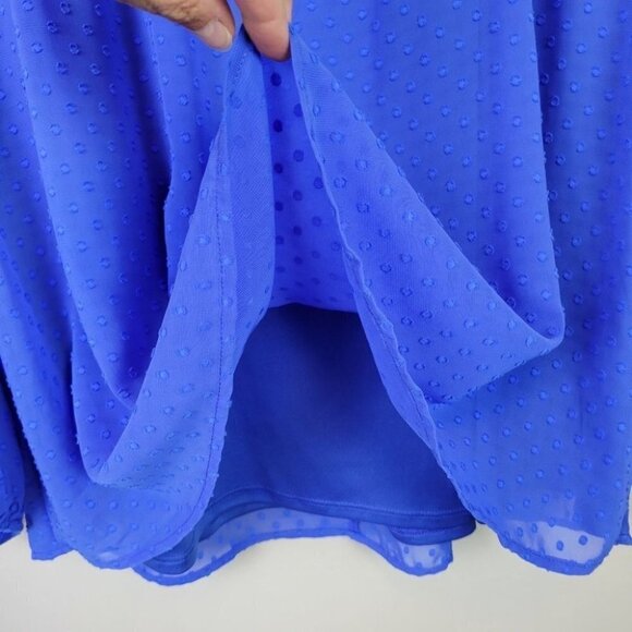 Lane bryant swiss dot blouse blue 14/16 - Picture 3 of 11